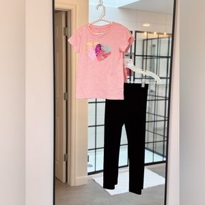KIDS - crewkids outfit set, flippy t shift and velvet pants- Size 7